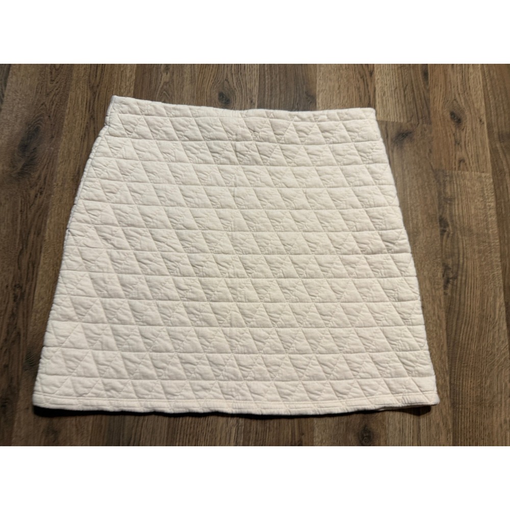 Kappahl Skirt Women's Size Large White Mini Side Zipper Quilted